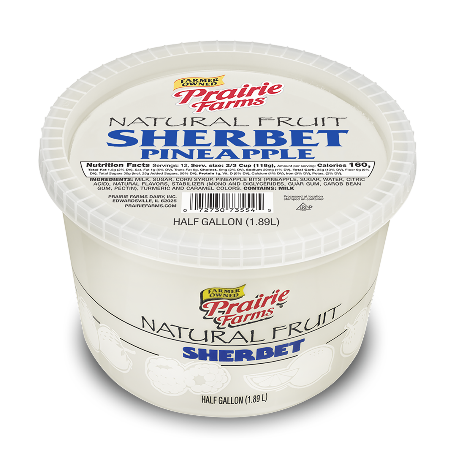 Pineapple Sherbet - Prairie Farms Dairy, Inc.