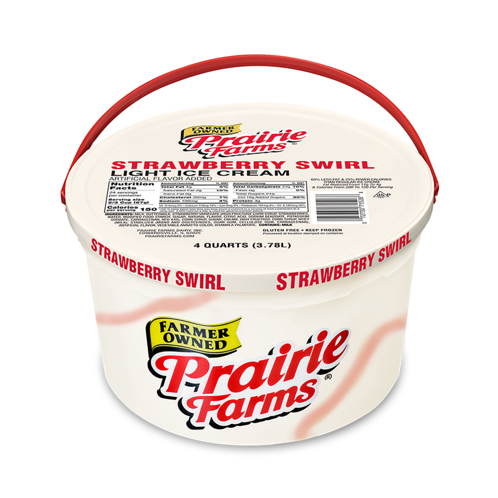 Strawberry Swirl Light Ice Cream - Prairie Farms Dairy, Inc.